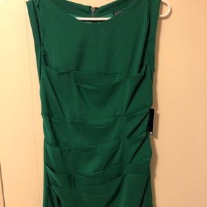 Green pleated express dress